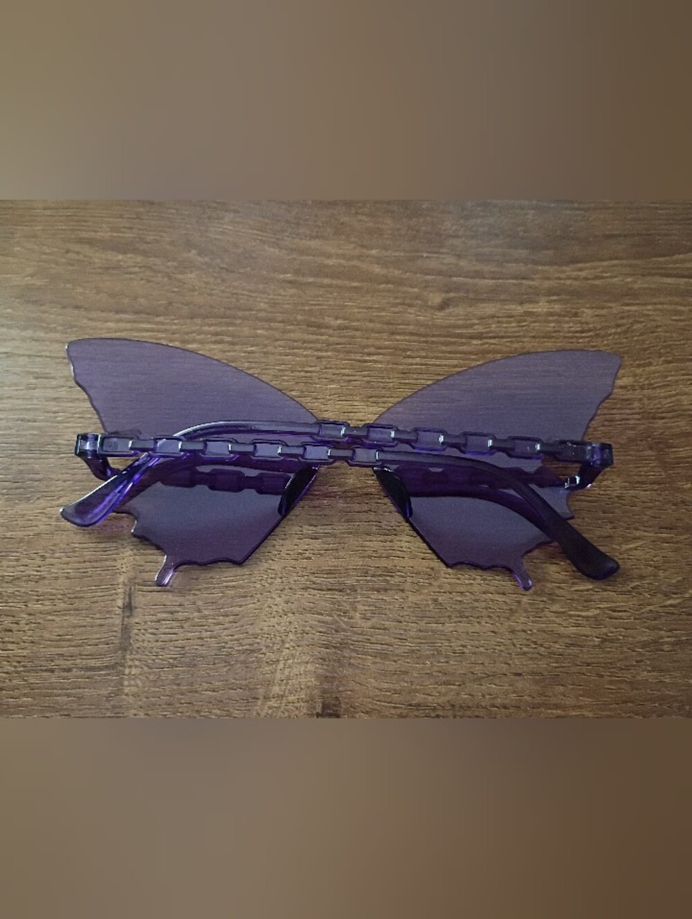 Purple Butterfly Rimless Sunglasses - Women Accessories Y2K Shades Sunnies Cute - Picture 4 of 5
